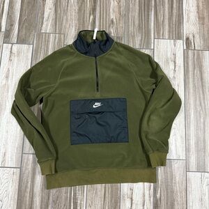 Nike Green Quarter Zip Pullover with Black Accent
